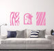 Abstract shapes wall decals pink