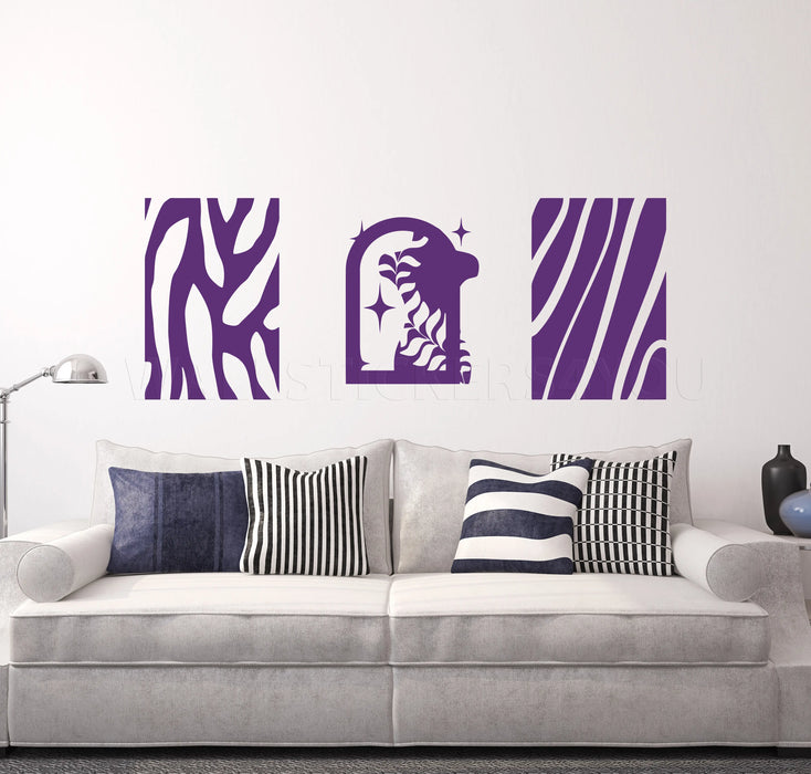 Abstract shapes wall decals purple