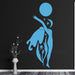 abstract woman decal light blue