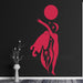 abstract woman decal  dark red