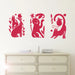 abstract artwork animals decal dark red