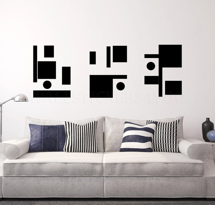 geometric abstract wall decal black