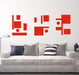 geometric abstract wall decal red