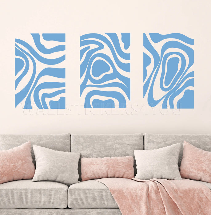 abstract waves decal light blue