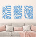 abstract waves decal light blue