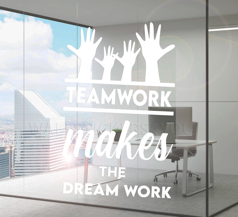 Cool Vinyl Decal Wall Sticker Office Quote Teamwork Makes The Dreamwork Decor Unique Gift (z3955)