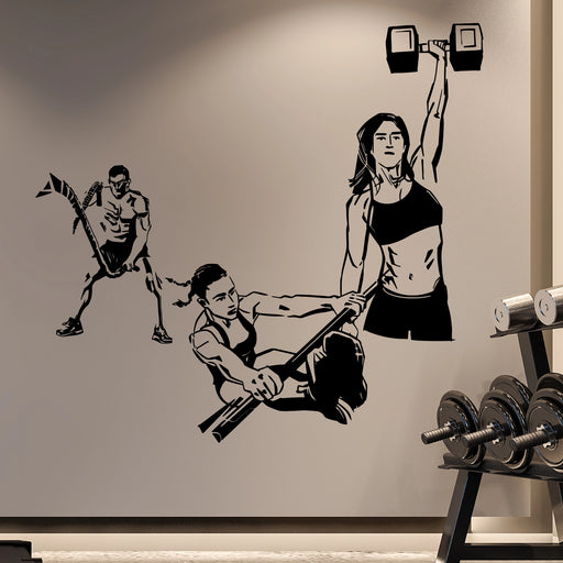 Wall Decal Gym Fitness Workout Modern Decor z5309