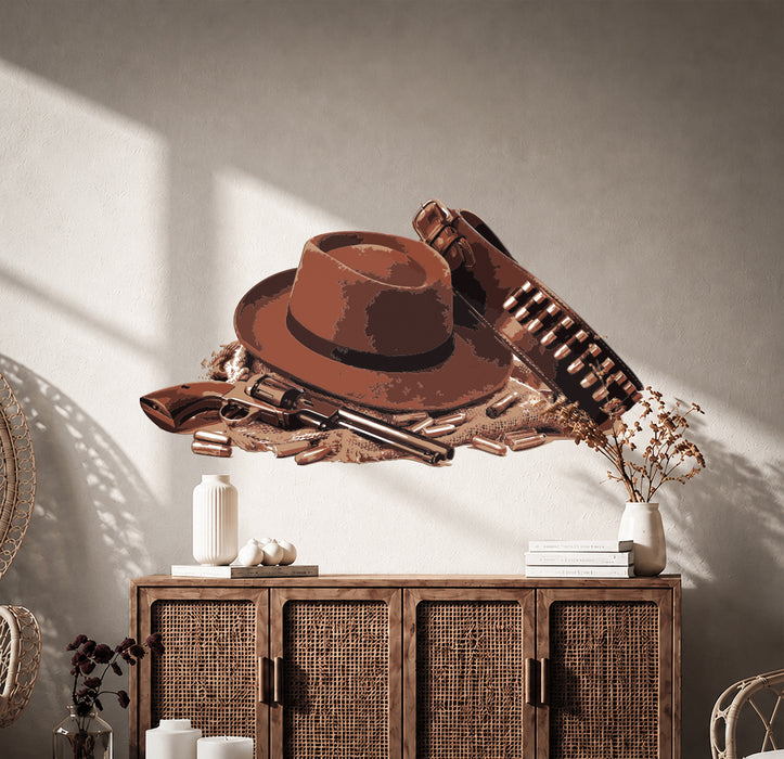 Wild West Cowboy Hat Colorful Wall Decal z5411