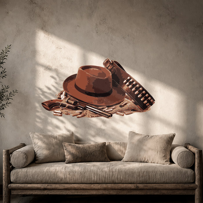 Wild West Cowboy Hat Colorful Wall Decal z5411
