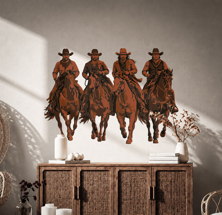 Wild West Cowboys Texas Colorful Wall Decal z5415