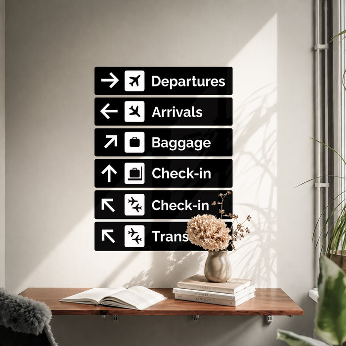Travel Airport Sign Colorful Wall Decal z5420