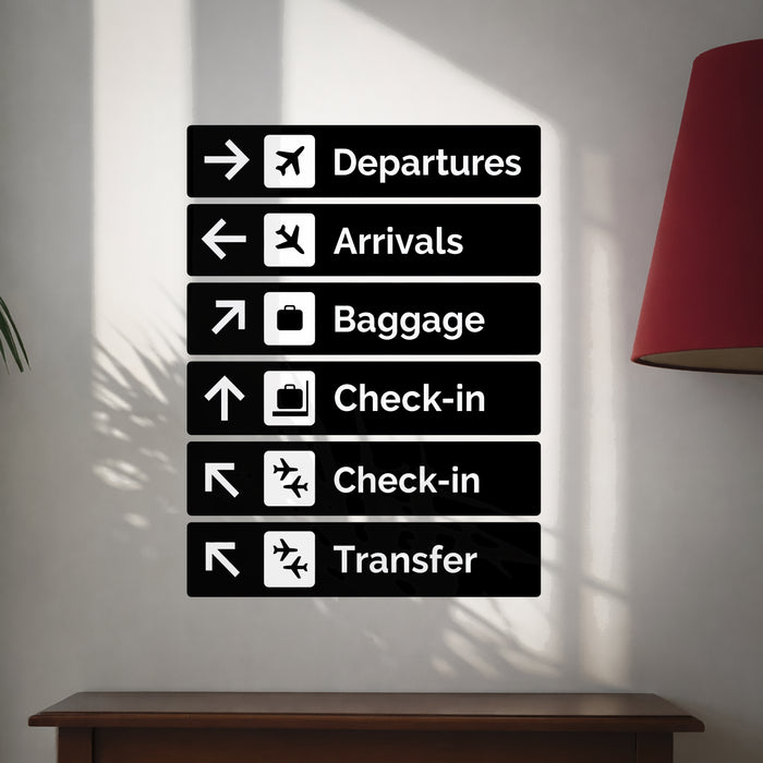 Travel Airport Sign Colorful Wall Decal z5420