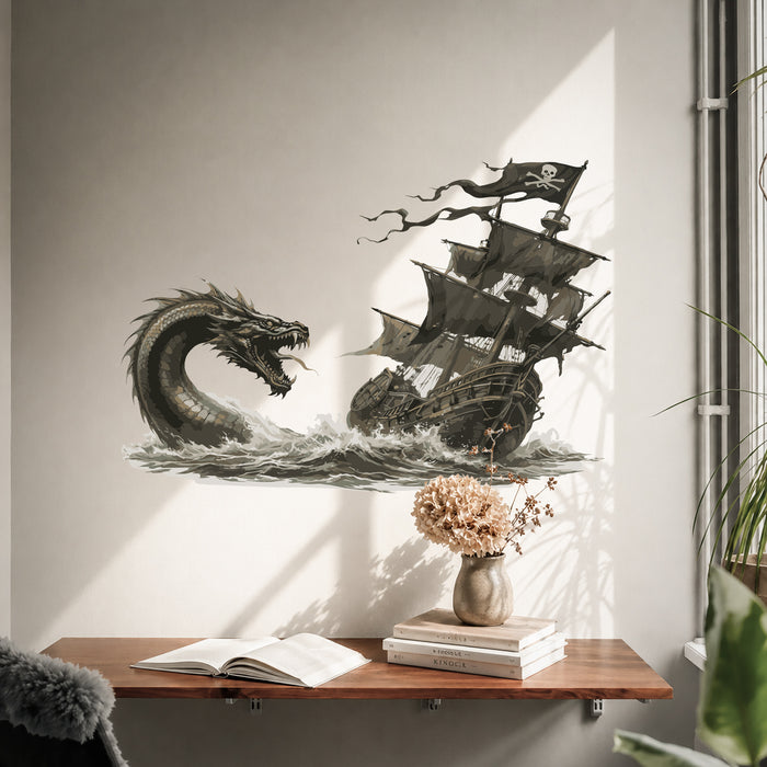 Dragon Ship Ocean Colorful Wall Decal z5426