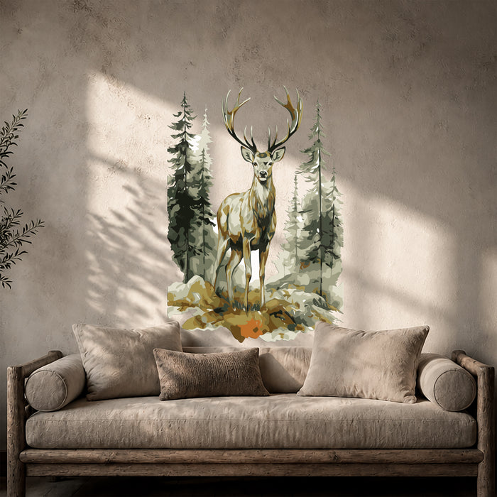 Deer Forest Nature Colorful Wall Decal z5429