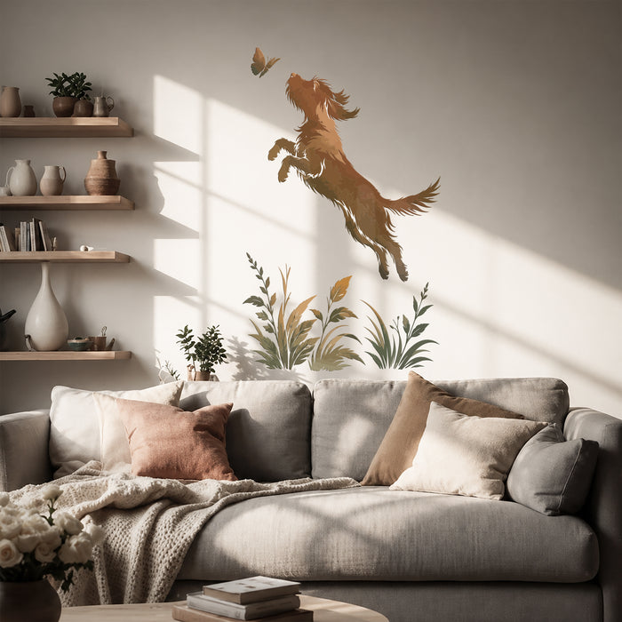 Dog Butterfly Wall Decal z5831