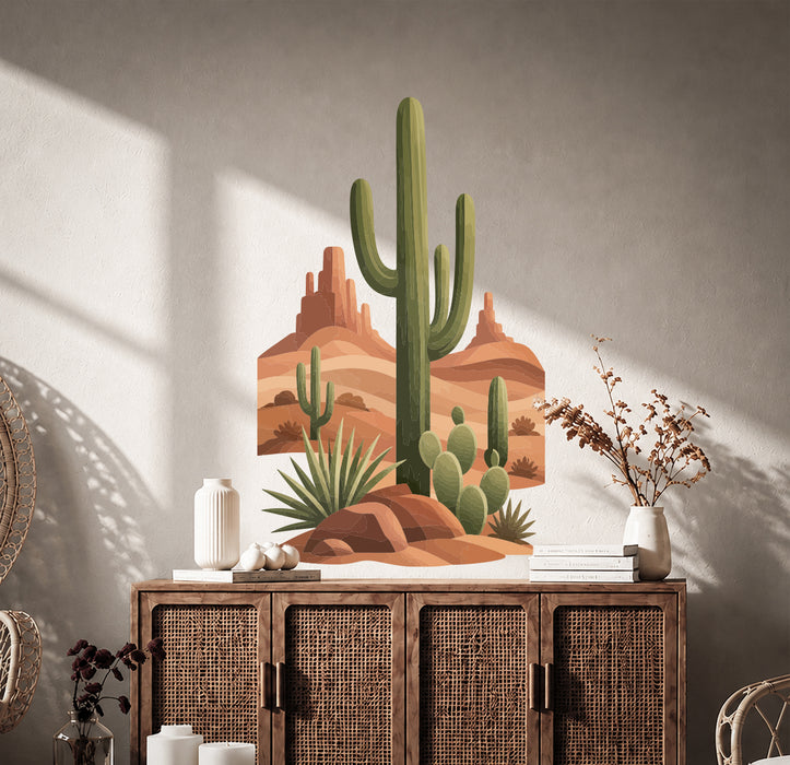 Desert Cactus Colorful Wall Decal z5872