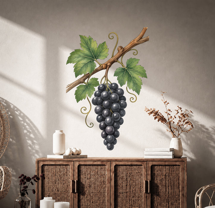 Grape Wine Branch Colorful Wall Decal z5882