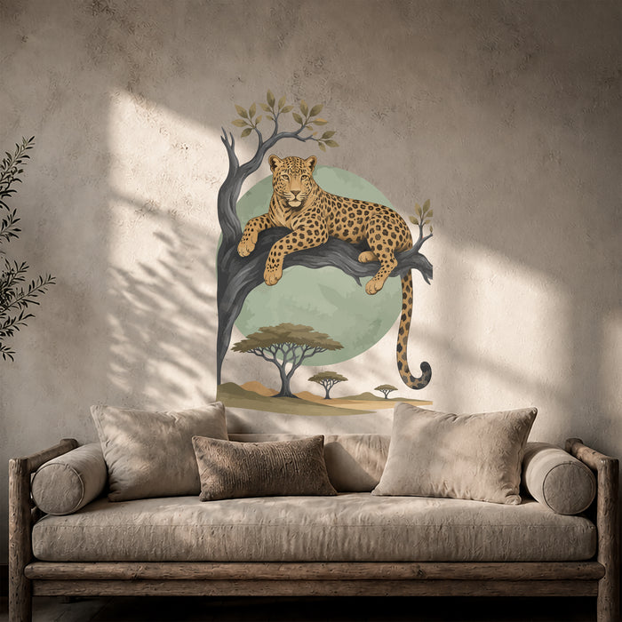 Leopard Sun Africa Colorful Wall Decal z5885
