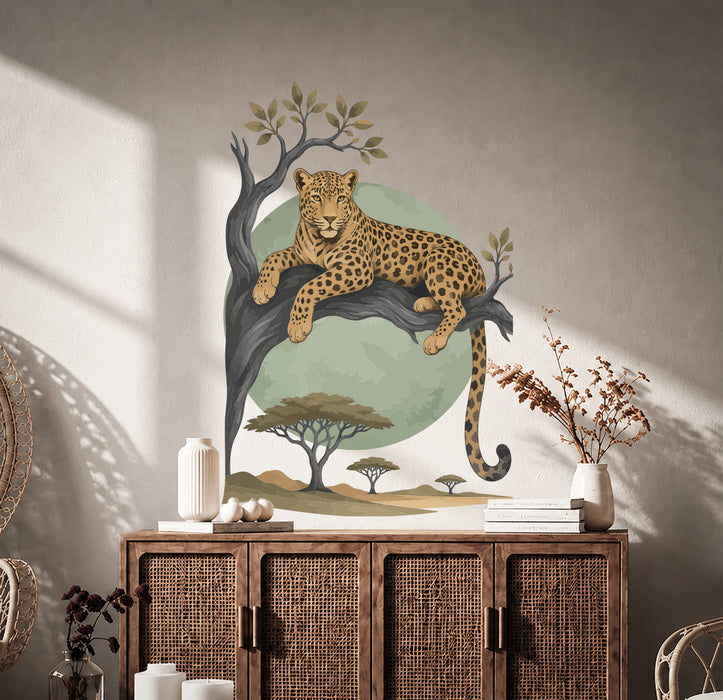 Leopard Sun Africa Colorful Wall Decal z5885
