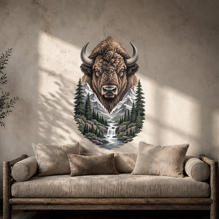 Bison Landscape Colorful Wall Decal z5889
