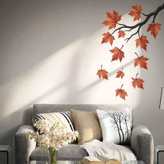 Wall Decal Nature Tree Leaves Maple Terracotta z5894