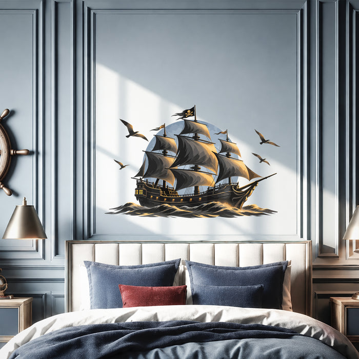 Wall Decal Pirate Ship Sea Ocean z5901
