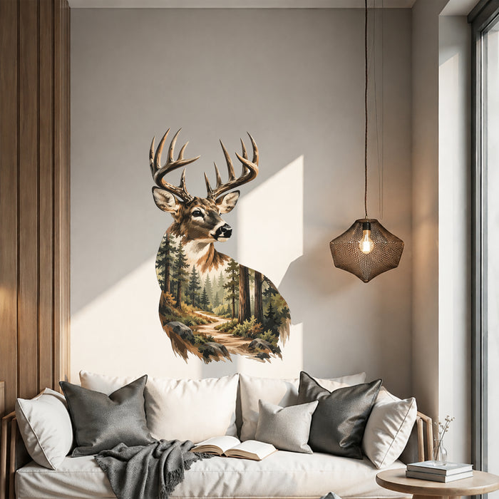Colorful Deer Forest Nature Wall Vinyl Decor az5911
