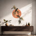 Songbird on bamboo branch wall decal shown in a japandi hall 01 room interior.