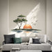 Sunset island shoreline landscape wall decal shown in a contemporary interior 03 room interior.