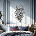 Blue floral vine with layered blossoms wall decal shown in a coastal 03 room interior.