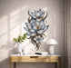 Blue floral vine with layered blossoms wall decal shown in a scandinavian interior 02 room interior.