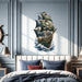 Pirate ship with skull sails on the ocean wall decal shown in a coastal 03 room interior.