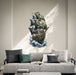 Pirate ship with skull sails on the ocean wall decal shown in a contemporary interior 03 room interior.