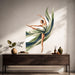 Ballerina with flowing abstract leaves wall decal in a japandi hall 01 interior