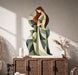 Abstract embracing figures wall decal shown in a boho interior 03 room