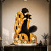 Woman with black cat wall decal shown in a art deco 01 room