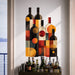Geometric wine bottle wall decal shown in a contemporary bar cart 01 room