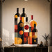 Geometric wine bottle wall decal shown in a art deco 01 room