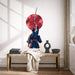 Samurai with raised sword wall decal shown in a contemporary interior 02 room