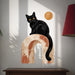 Colorful Black Cat on Terracotta Arch Vinyl Wall Decal displayed in a conemporary interior interior