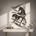 Colorful Horse with Flowing Brushstroke Wall Decal Art displayed in a contemporary interior interior