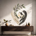 Colorful Caring Hands and Cozy House Vinyl Wall Decal displayed in a japandi hall interior
