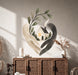 Colorful Caring Hands and Cozy House Vinyl Wall Decal displayed in a boho interior interior
