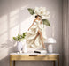 Colorful Magnolia Woman in Petal Dress Wall Decal Art displayed in a scandinavian interior interior