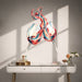 Colorful Clinking Wine Glasses Splash Vinyl Wall Decal displayed in a contemporary interior interior