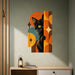 Colorful Retro Peeking Black Cat Vinyl Wall Decal Art displayed in a quote interior interior