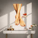 Geometric pedicure with red nail polish vinyl wall decal in a contemporary room