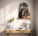 Colorful Cat at Moonlit Window with City View Wall Decal in a styled room