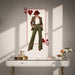 Colorful a queen of hearts playing card with a stylish woman in a hat and tailored outfit in contemporary interior 05 interior