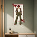 Colorful a queen of hearts playing card with a stylish woman in a hat and tailored outfit in quote interior 02 interior